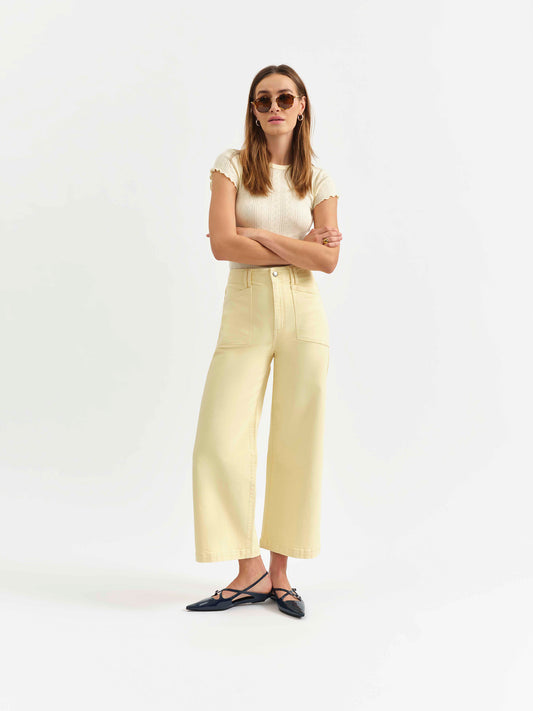 Valley Girl Wide Leg Ankle in Sunny