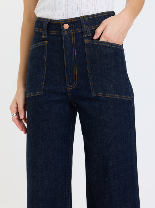 Valley Girl Wide Leg Ankle in Rinse