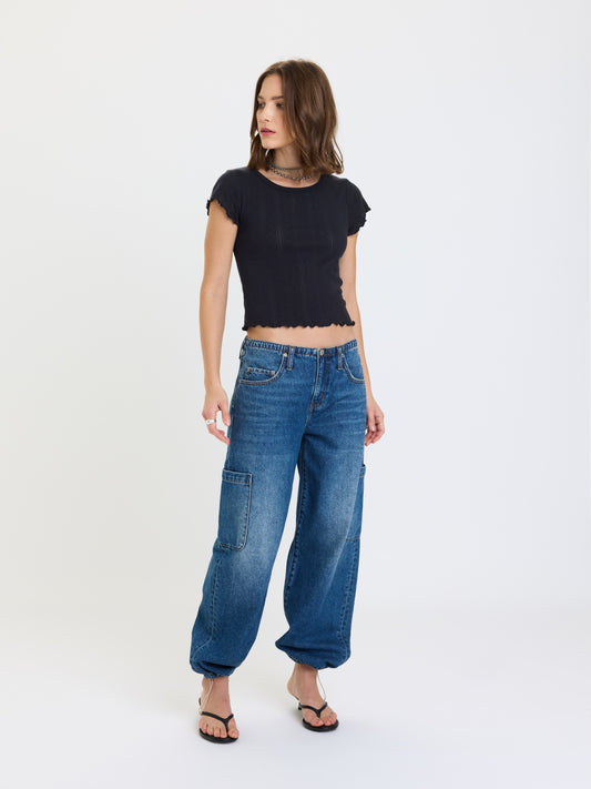 Mirage Mid Rise Cargo Harem in Snap