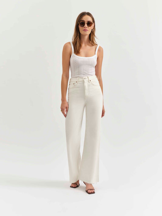 Far Out High Rise Wide in Cream