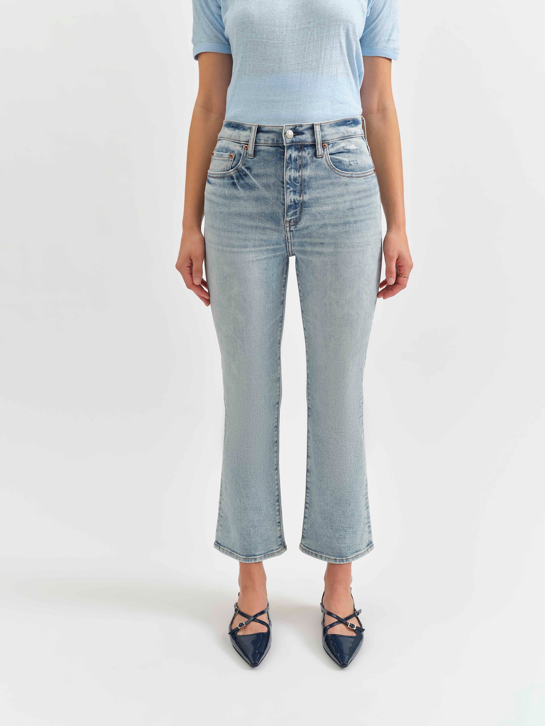 Shy Girl Crop Flare in Miracle – Daze Denim - Main Image