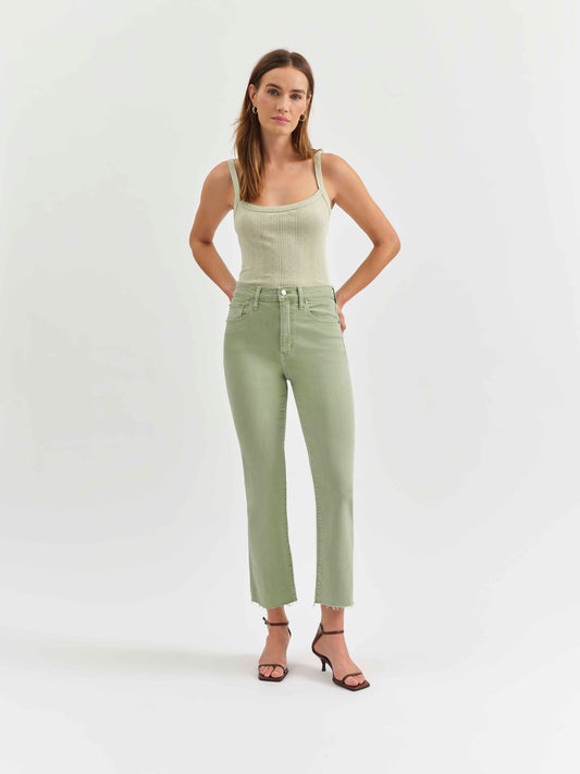 Shy Girl Crop Flare in Pistachio