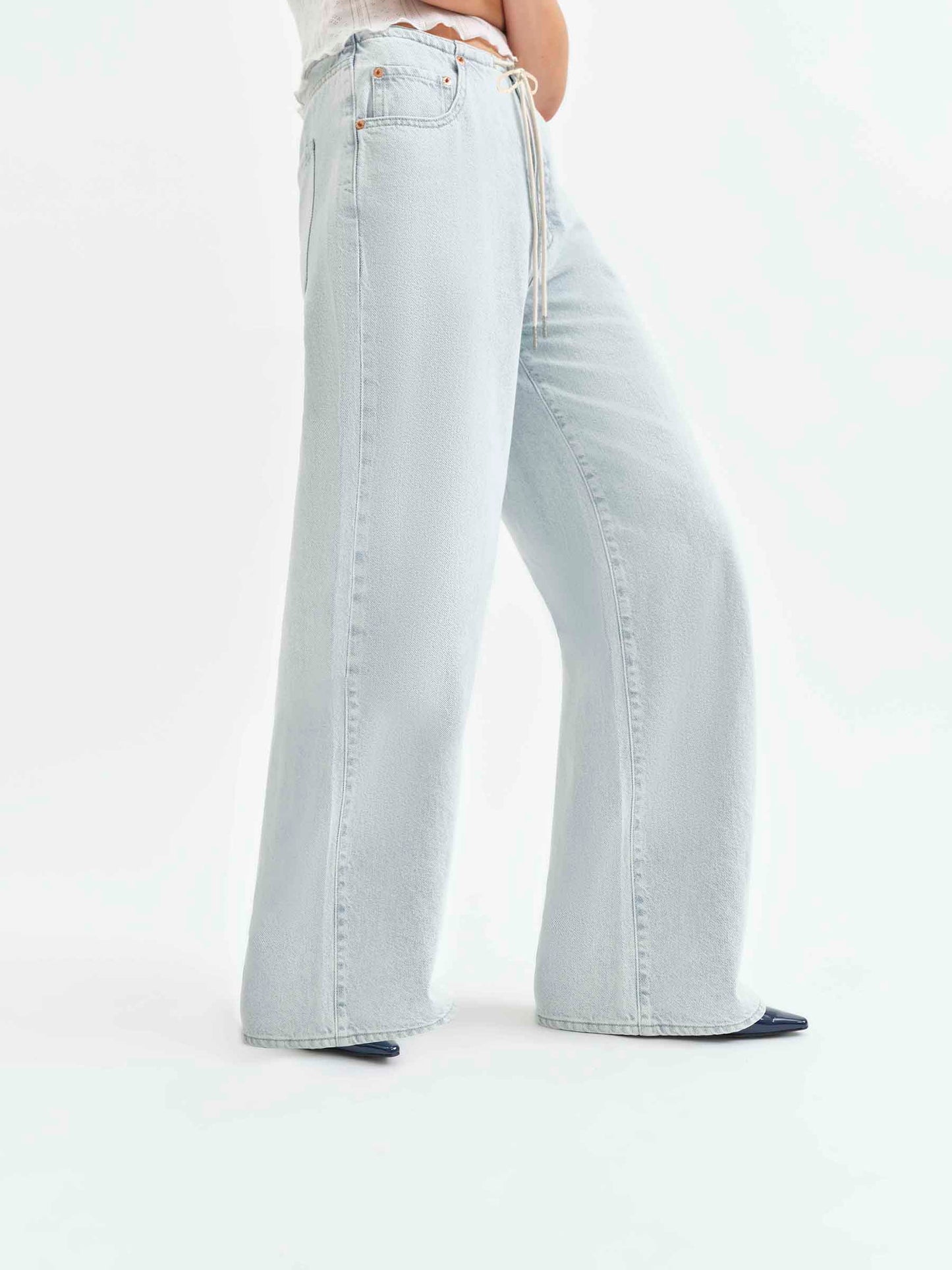 Madison Mid Rise Wide Leg in Baby Talk