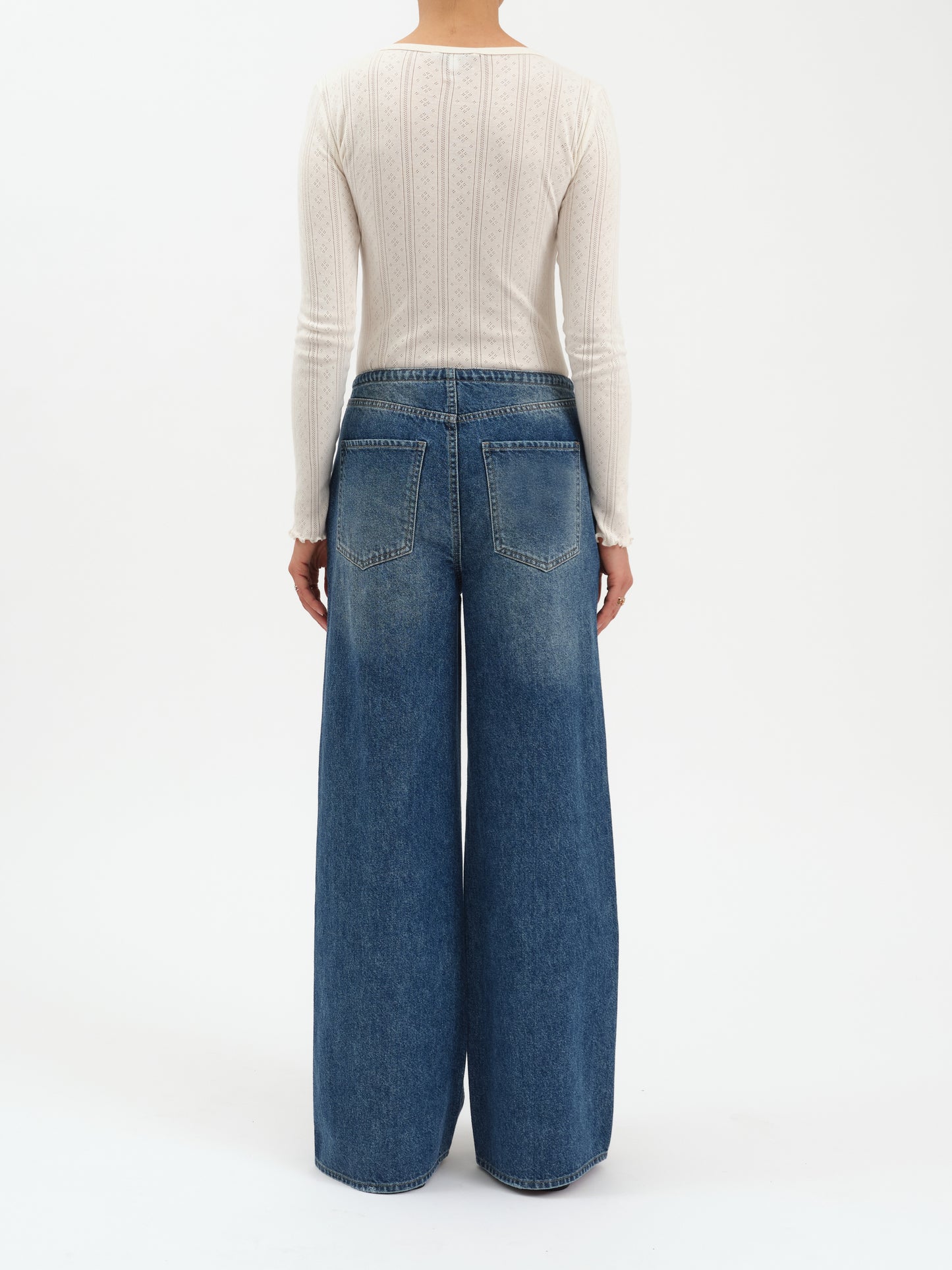 Madison Mid Rise Wide Leg in Vintage Blue
