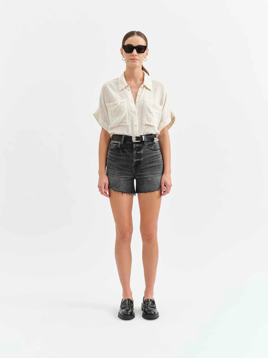 Bottom Line High Rise Short in Raven Vintage