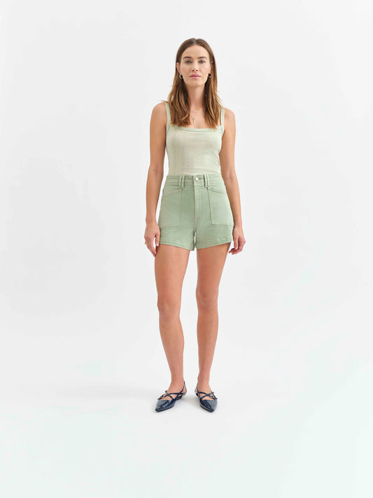 Valley Girl High Rise Short in Pistachio
