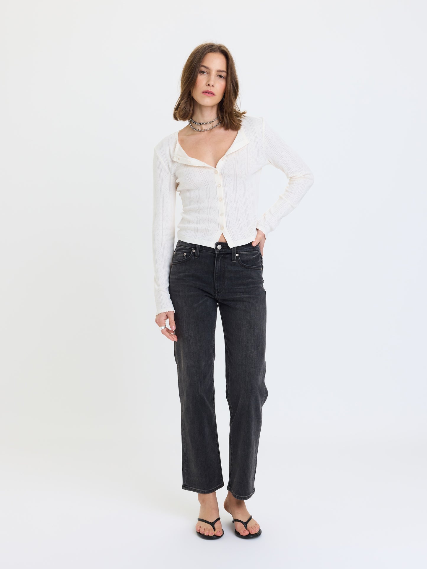 Stargazer Pointelle Cardigan - Cloud Dancer