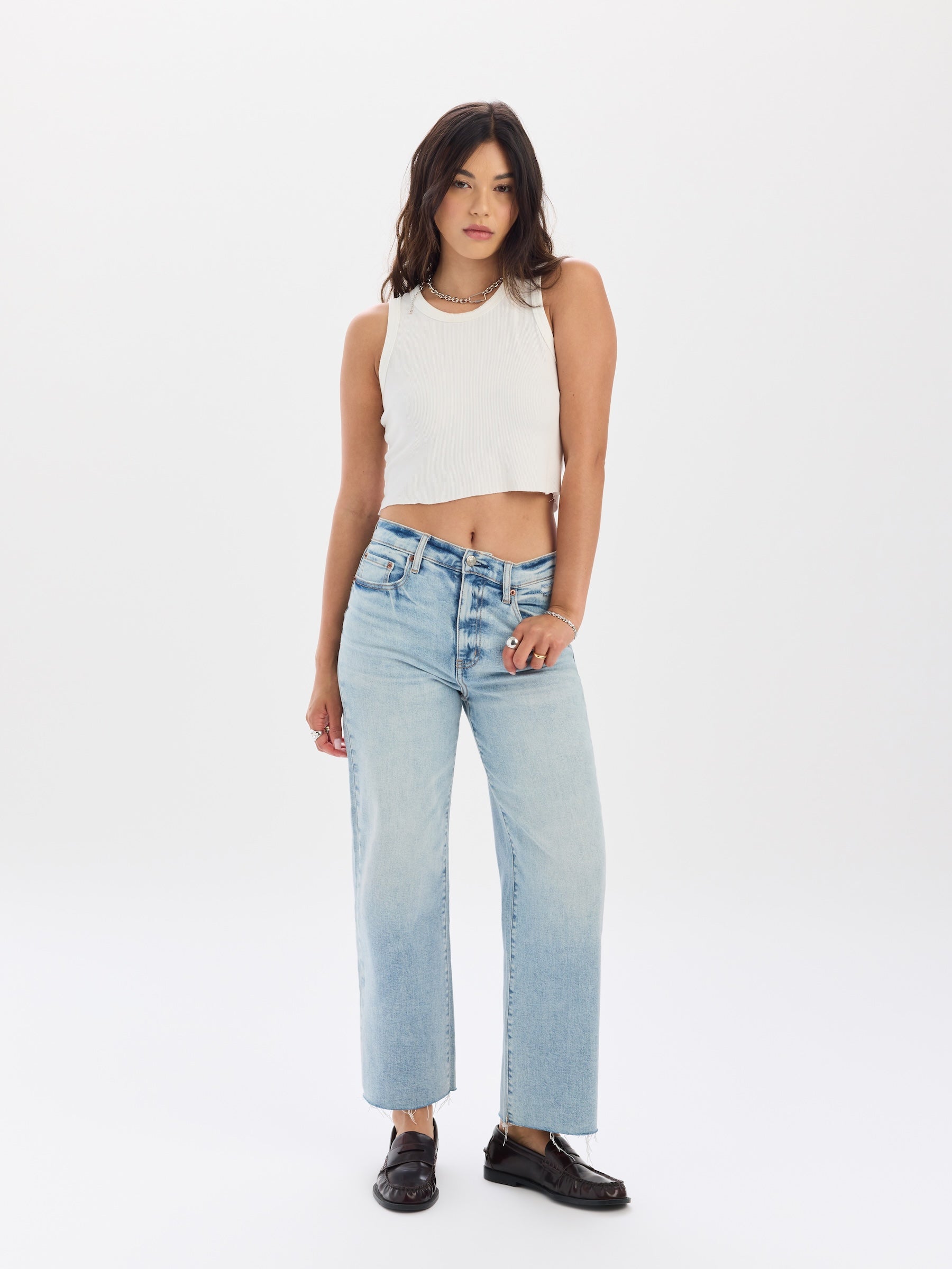 Pleaser High Rise Wide Ankle in Miracle – Daze Denim