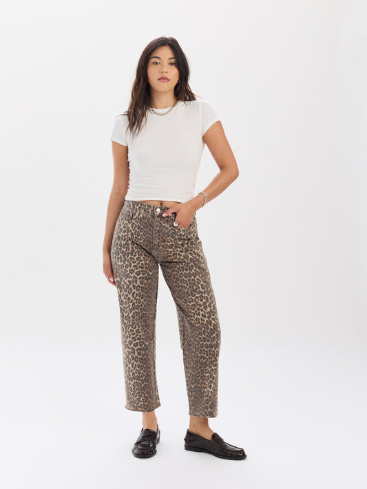 Westward High Rise Barrel Leg in Cool Cat