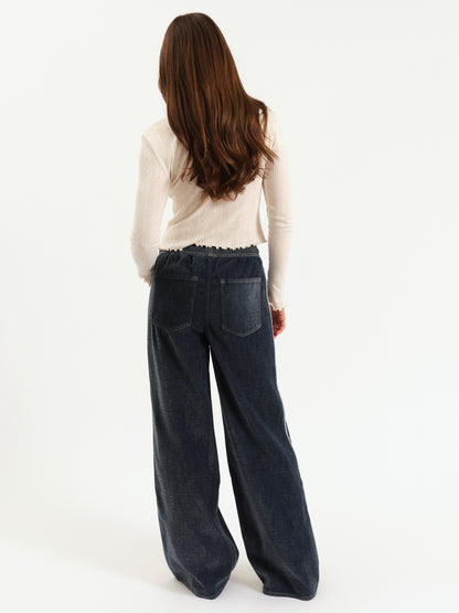 The Cozy Jean Wide Leg Pull On in Sky Whisper