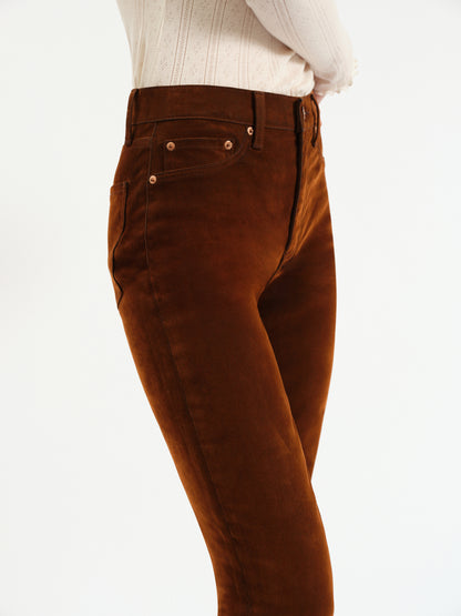 Smarty Pants High Rise Slim Straight in Cognac