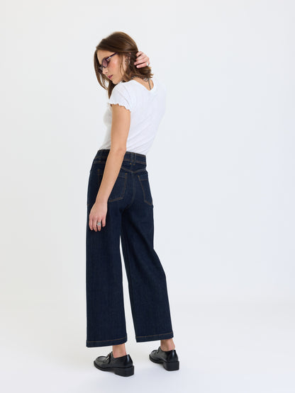 Valley Girl Wide Leg Ankle in Rinse