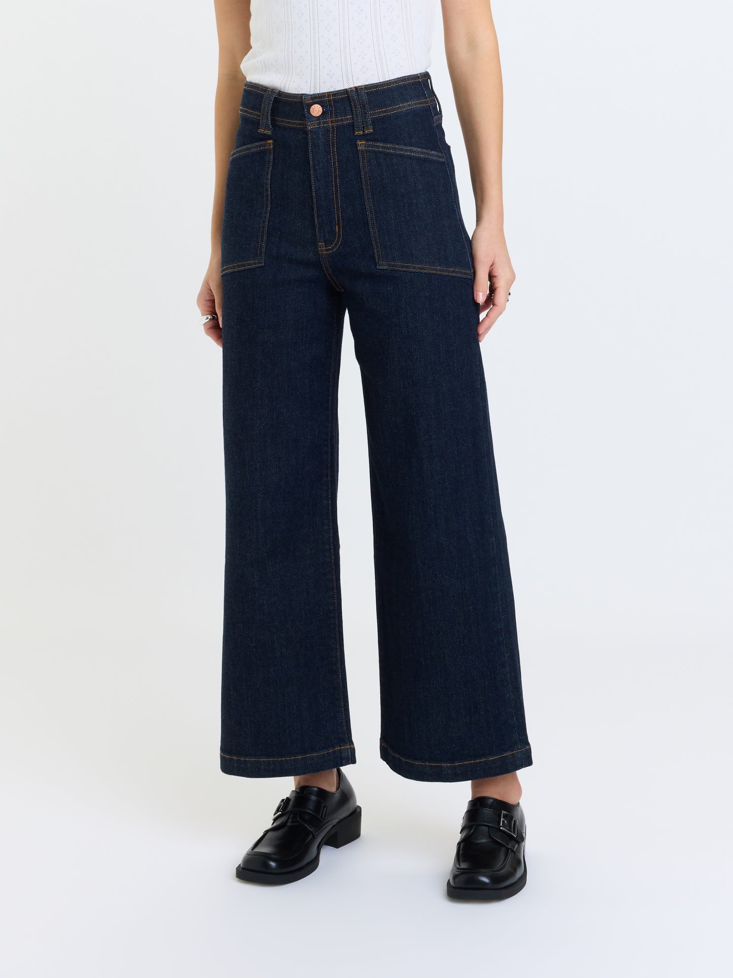 Valley Girl Wide Leg Ankle in Rinse