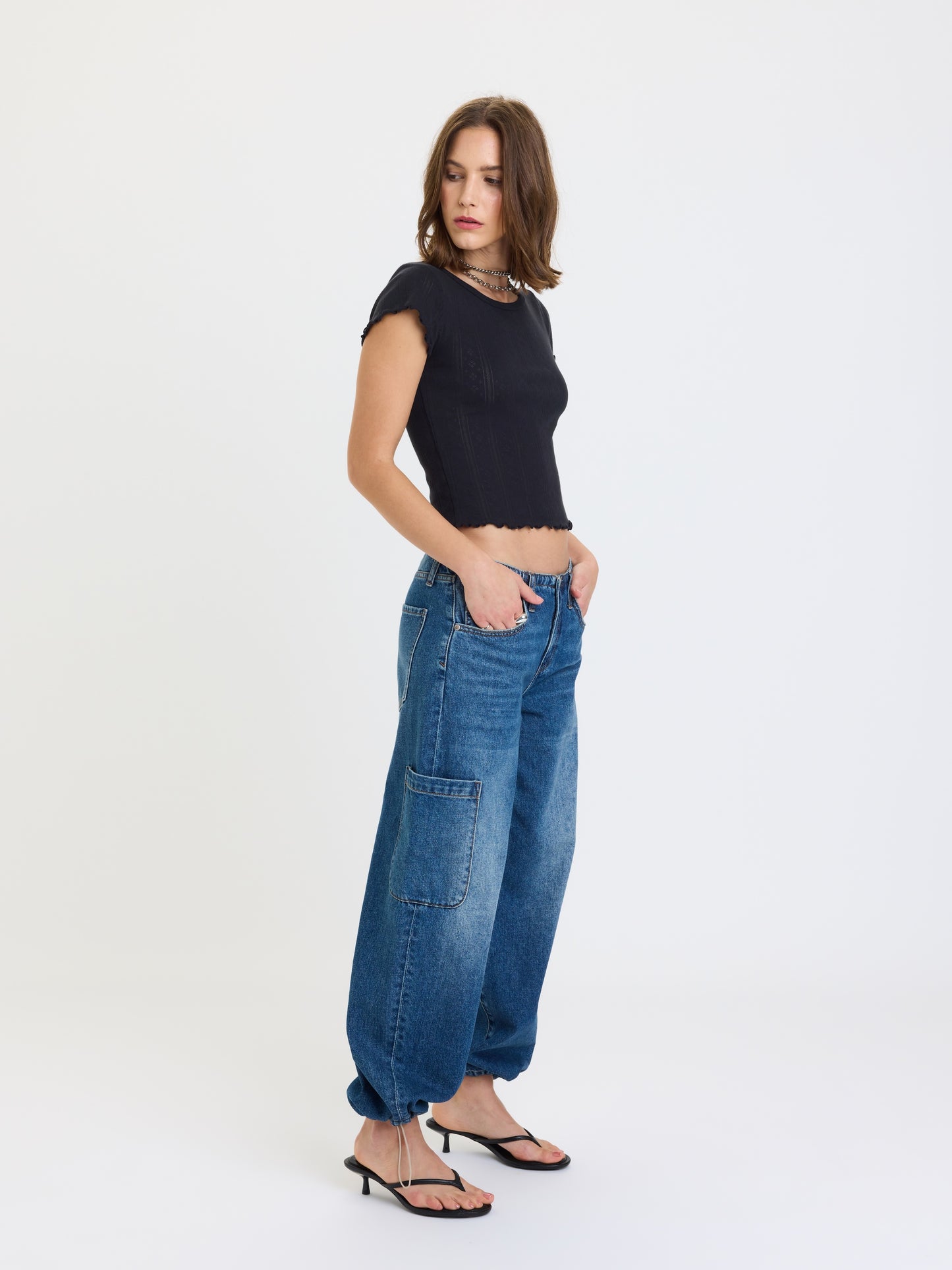 Mirage Mid Rise Cargo Harem in Snap