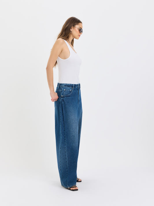 Hero High Rise Pleated Baggy Pant in Dreamland