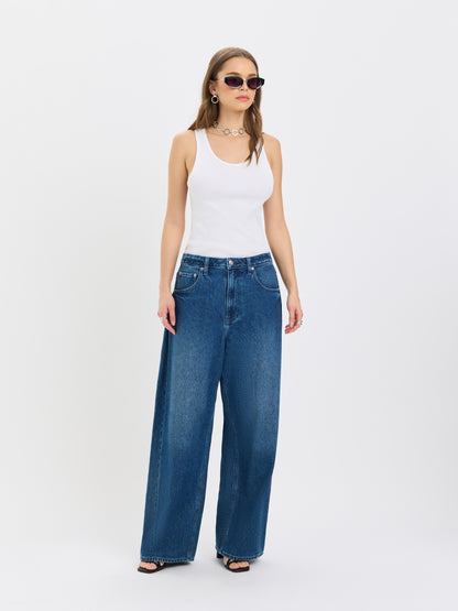 Hero High Rise Pleated Baggy Pant in Dreamland