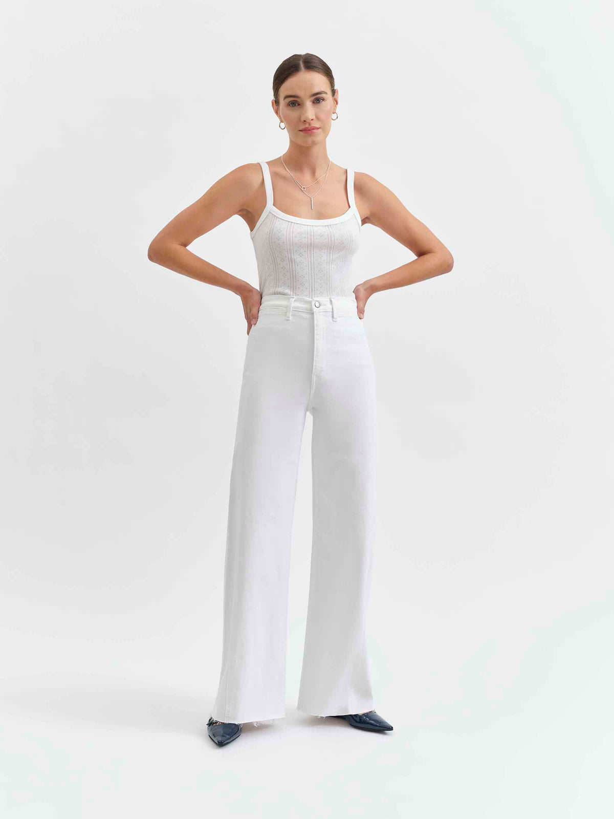 Far Out High Rise Wide Leg With Seaming in Lamb