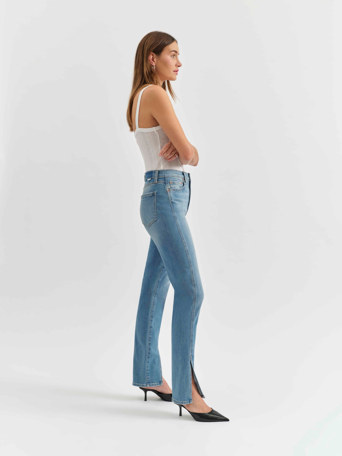 Downtown Slim Split Hem in Chatty