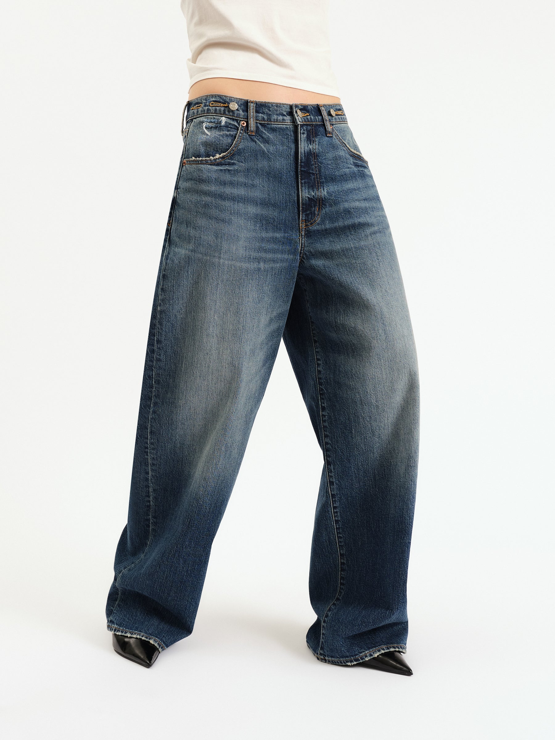 beeden デニム　over crush semi loose denim 295-ISHIKAWADAI - 15oz Selvedge Cinch-Back Denim - Loose