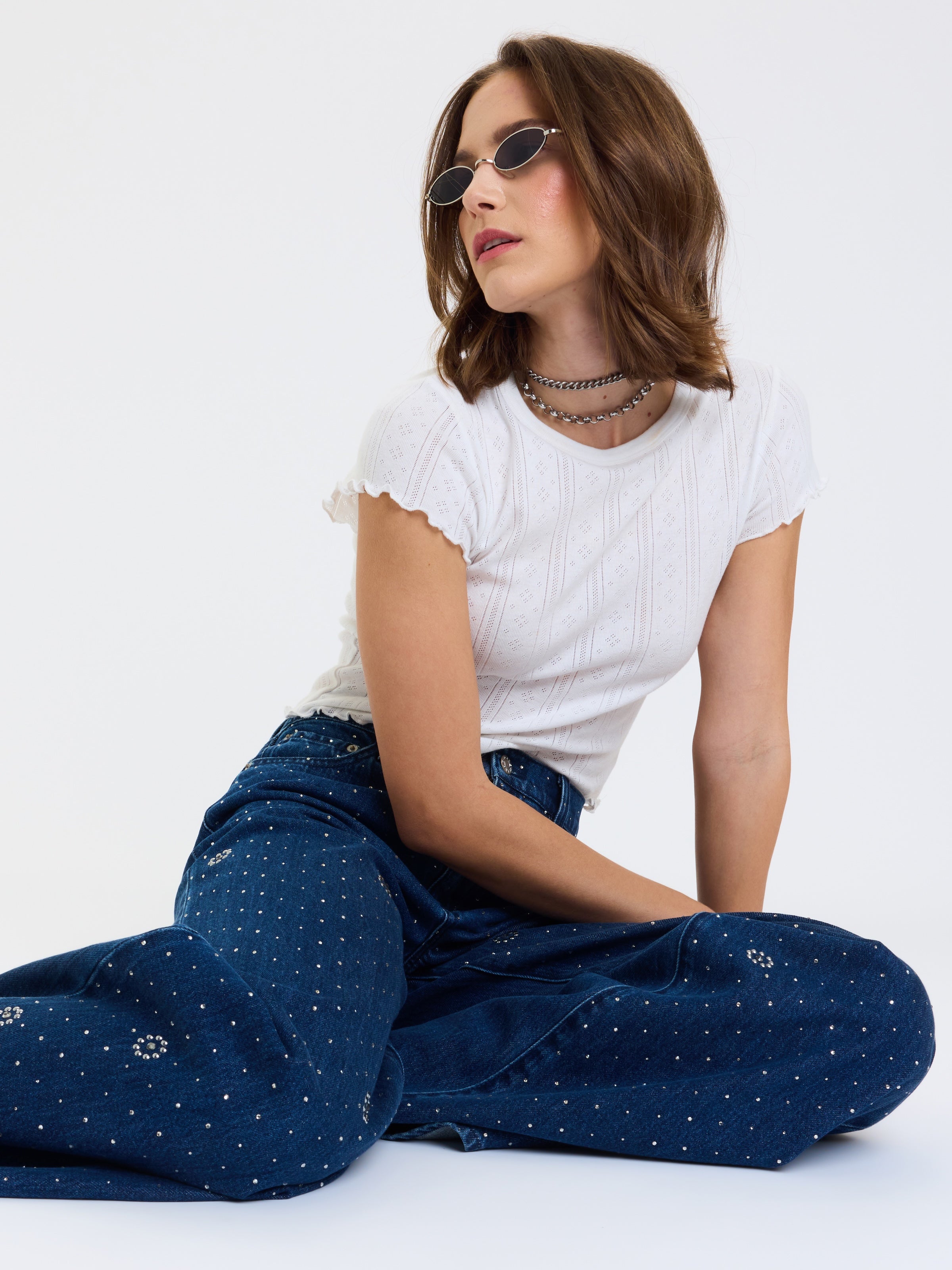 The Wanderer Mid Rise Palazzo in Glimmer – Daze Denim