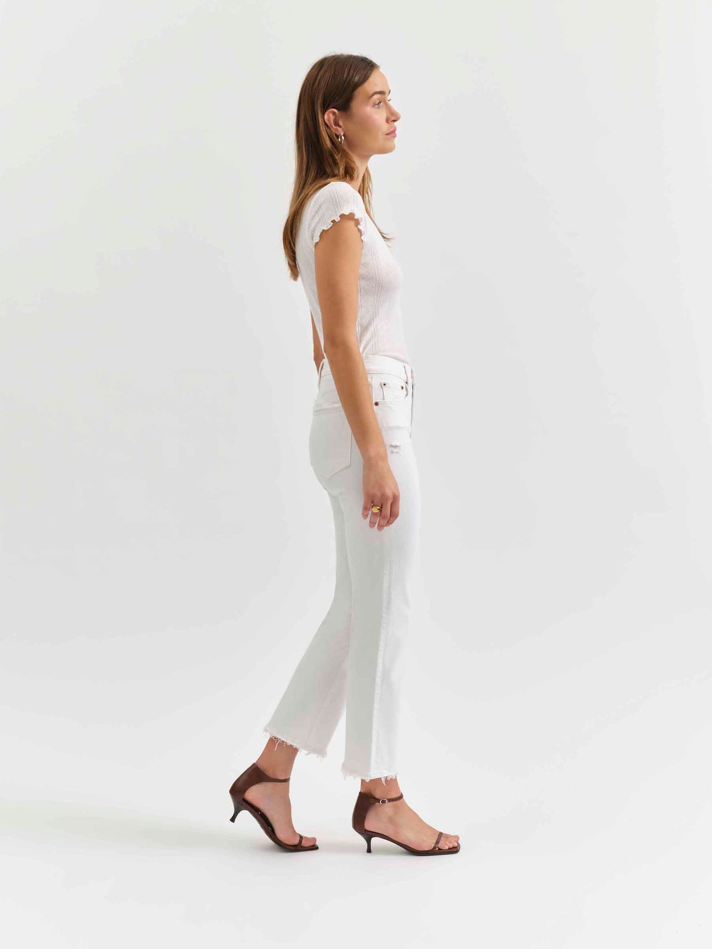 Shy Girl Crop Flare in Lamb Vintage