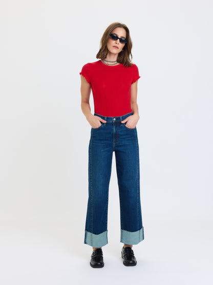 Pleaser High Rise Wide Ankle in Slow Motion