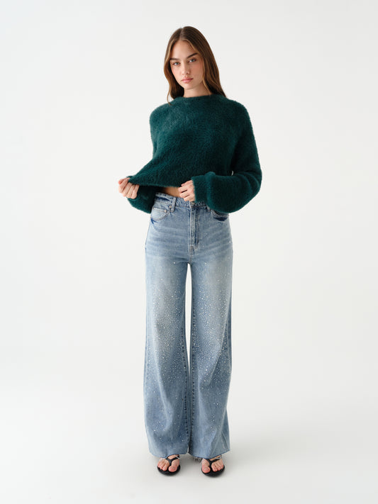 Far Out High Rise Wide Leg in Stardust