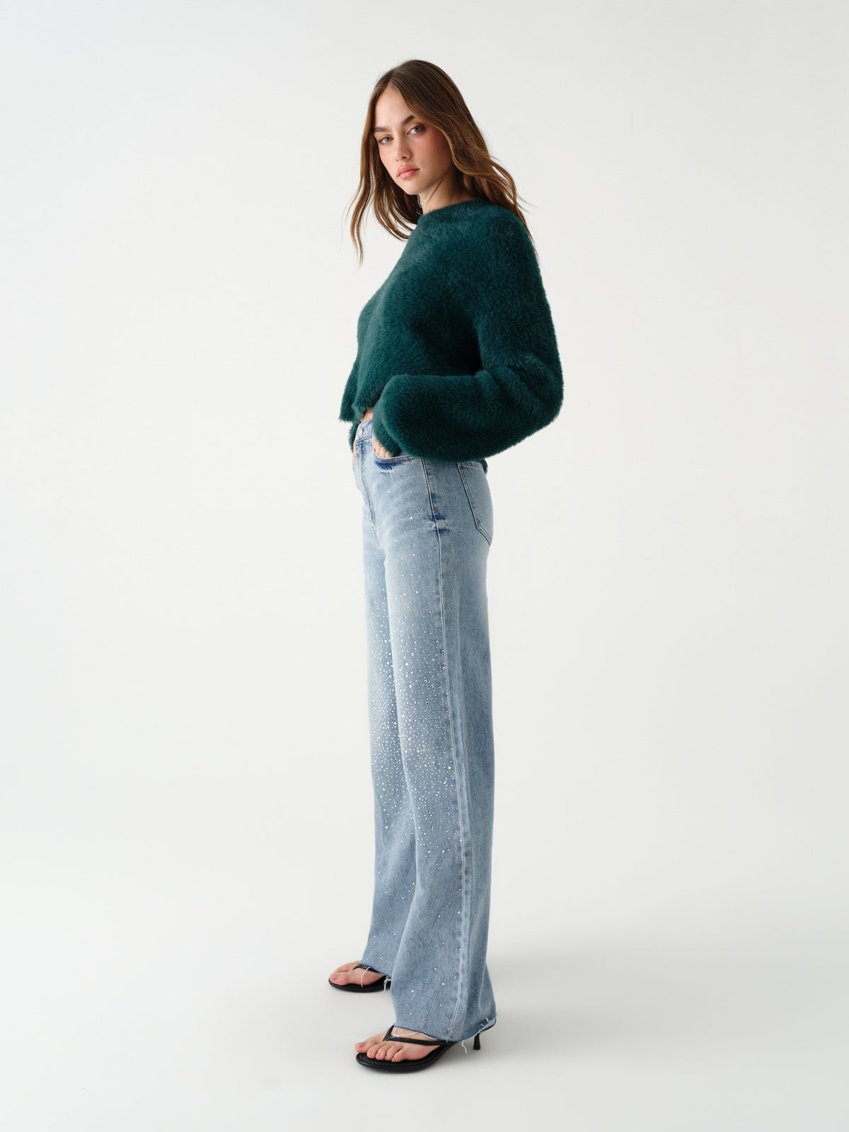 Far Out High Rise Wide Leg in Stardust