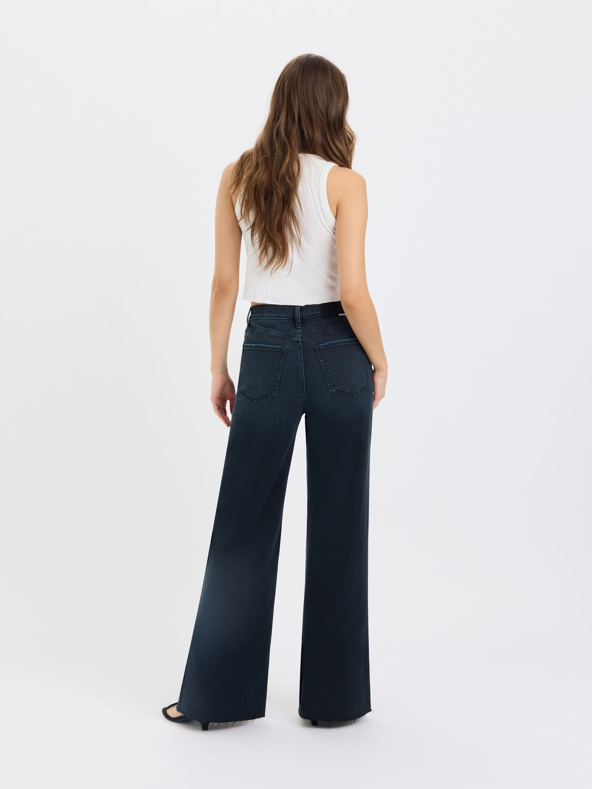 Far Out High Rise Wide Leg in Midnight