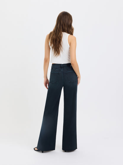 Far Out High Rise Wide Leg in Midnight