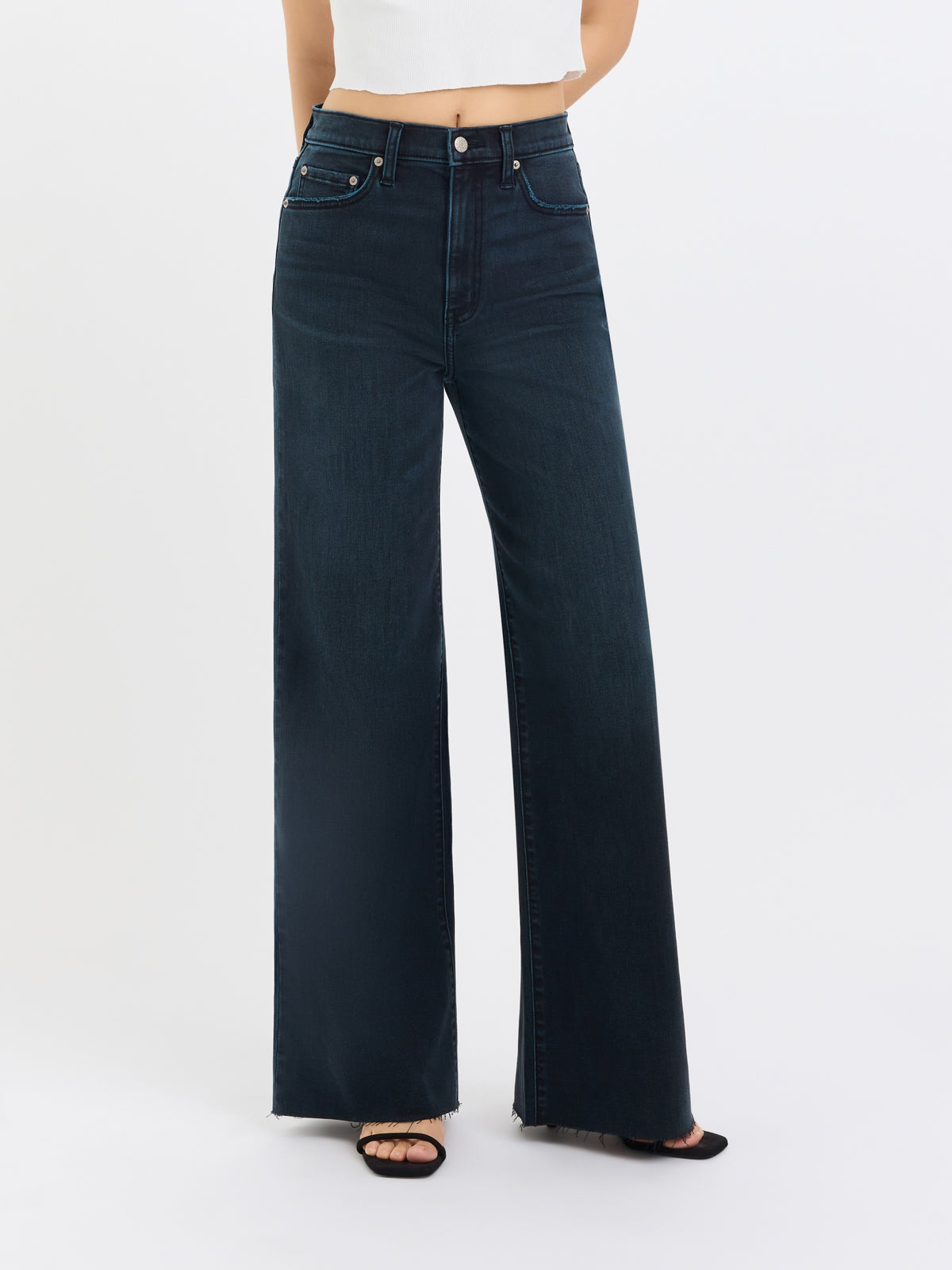Far Out High Rise Wide Leg in Midnight