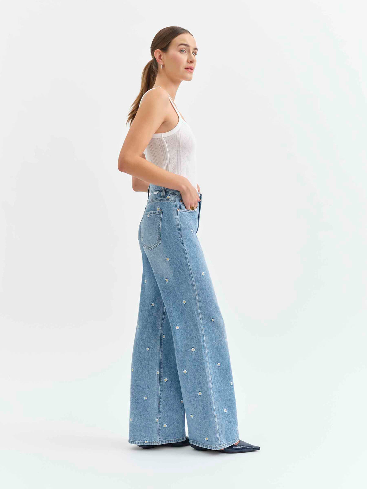 Far Out High Rise Wide Leg in Daze-Y
