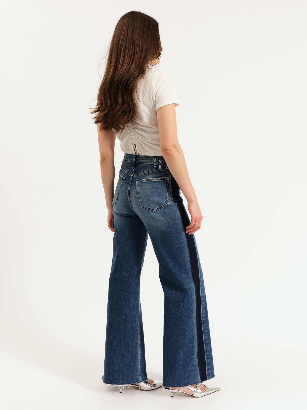Far Out High Rise Wide in Tuxedo Daze Denim