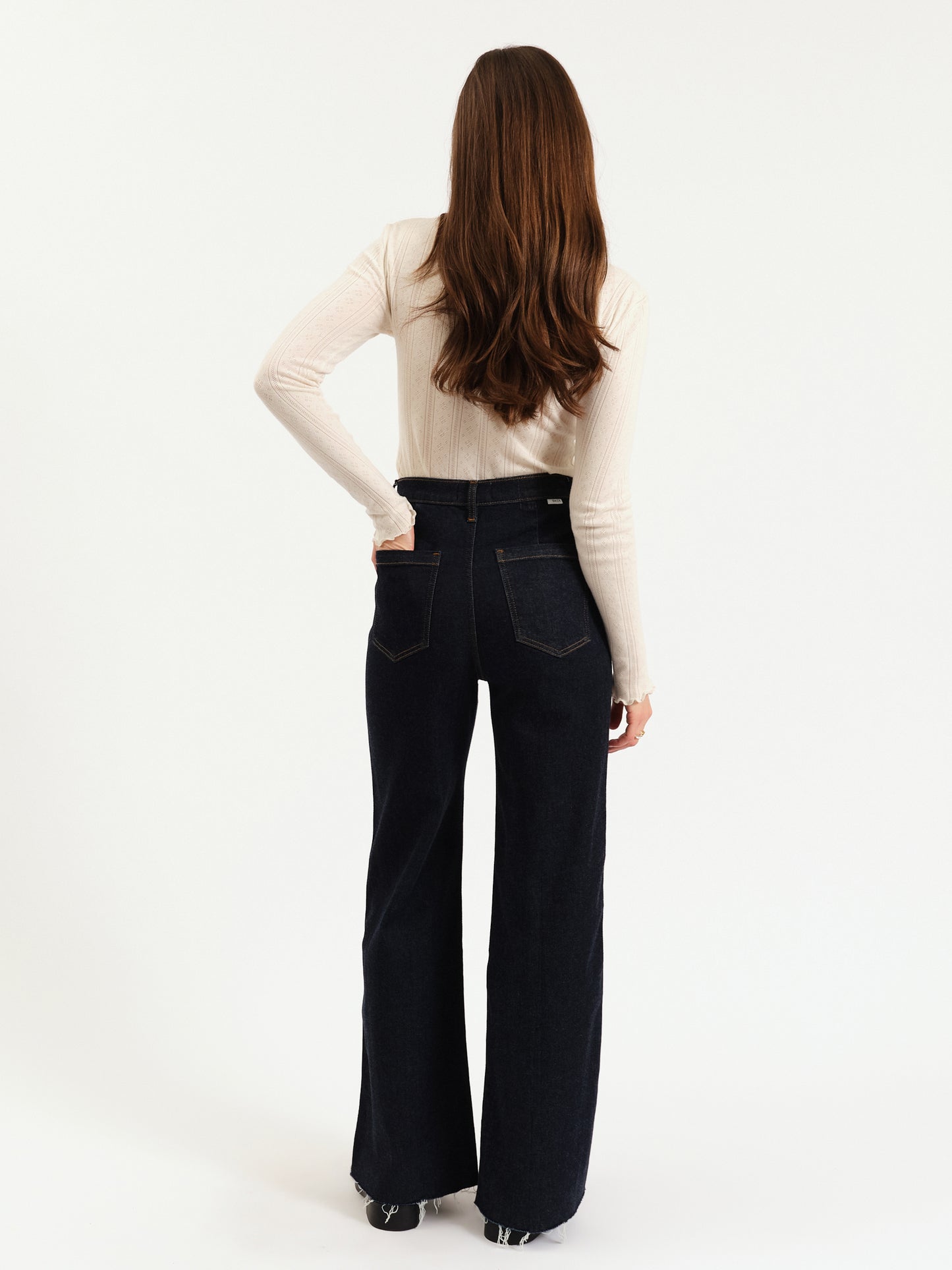 Far Out High Rise Wide Leg in Rinse