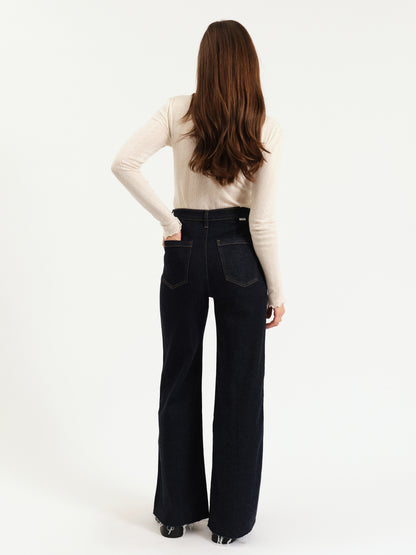 Far Out High Rise Wide Leg in Rinse