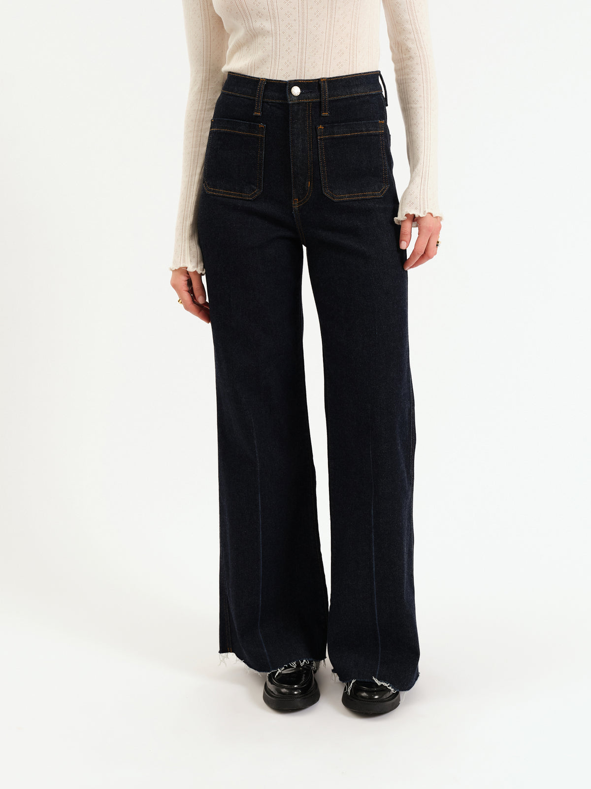 Far Out High Rise Wide Leg in Rinse Daze Denim