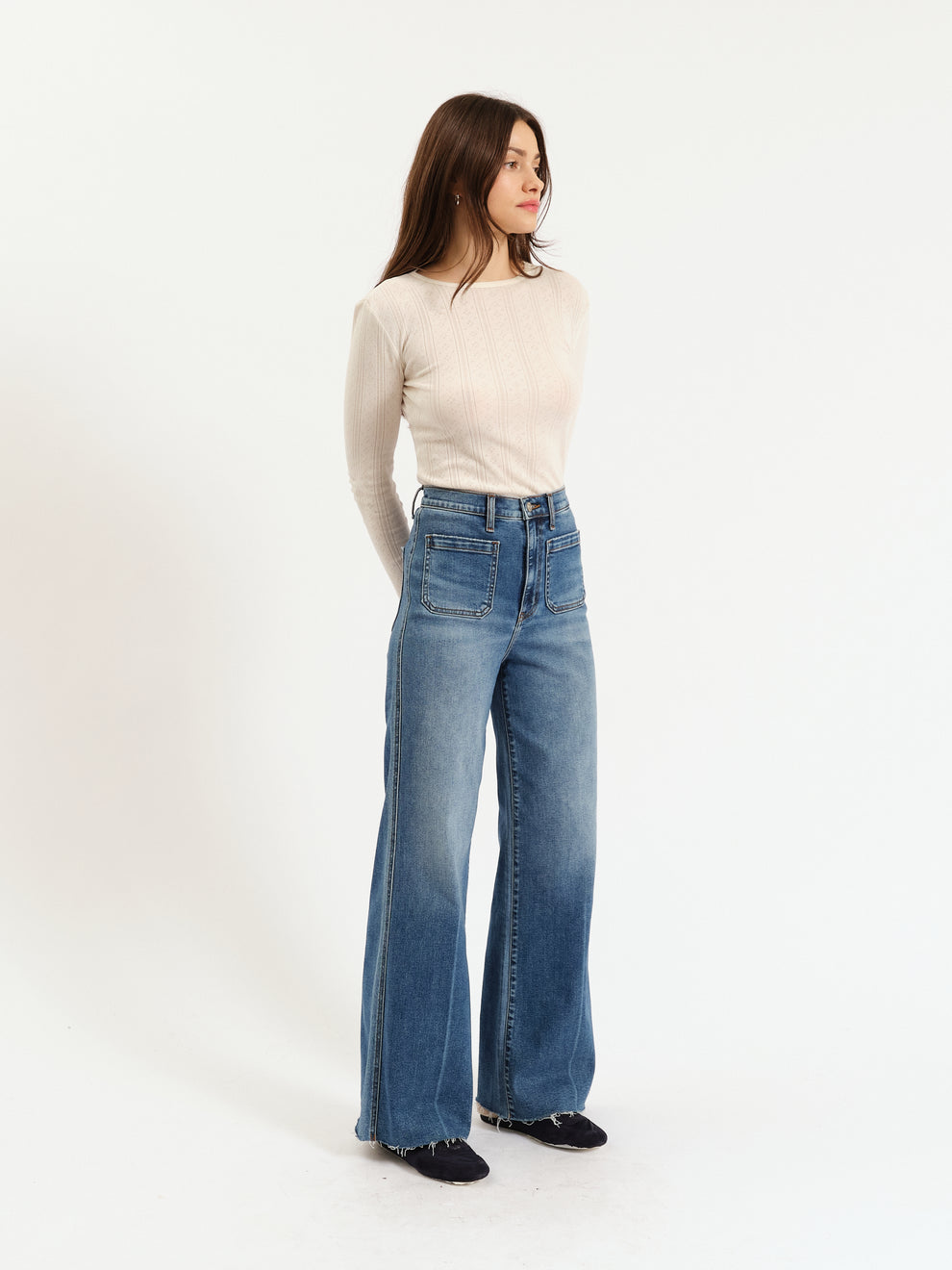 Far Out High Rise Wide in Vintage City Daze Denim