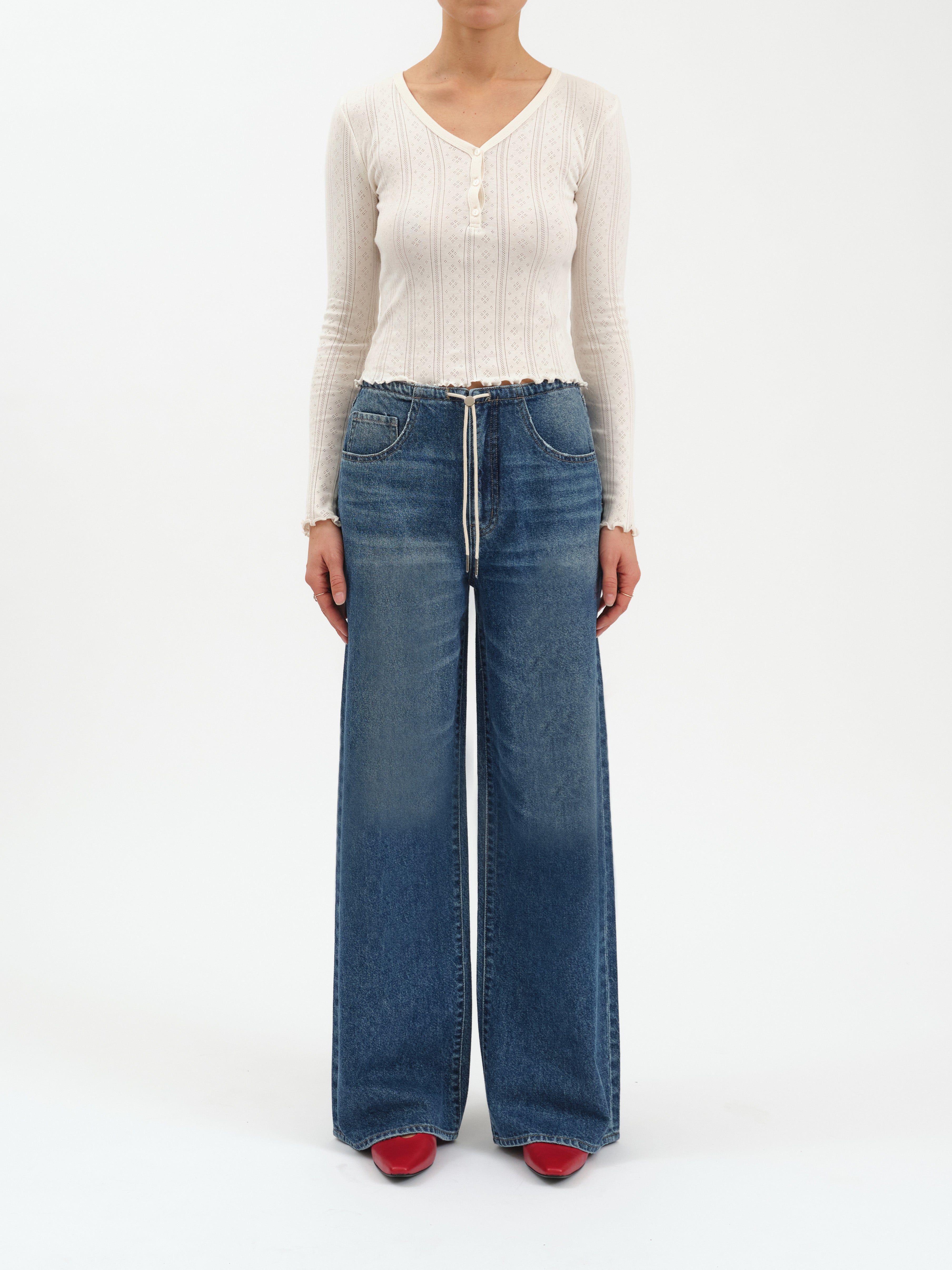 Madison Mid Rise Wide Leg in Vintage Blue – Daze Denim