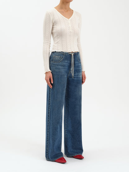 Madison Mid Rise Wide Leg in Vintage Blue