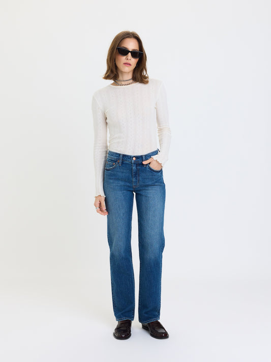 Rebel Mid Rise Slim Straight in Surge