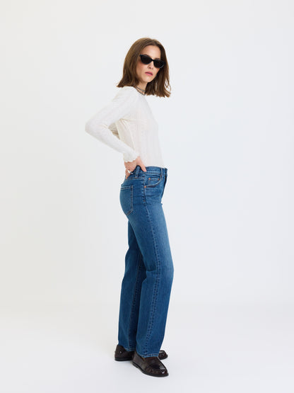 Rebel Mid Rise Slim Straight in Surge