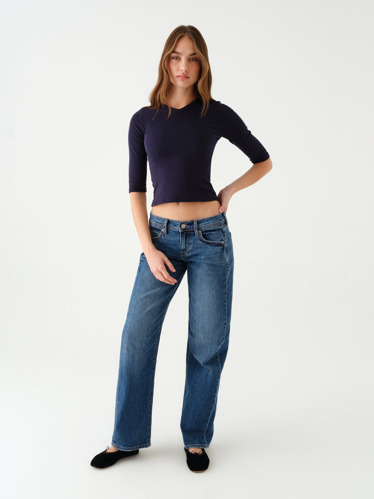 Replay Low Rise V-Waist Soft Barrel in Almost Home