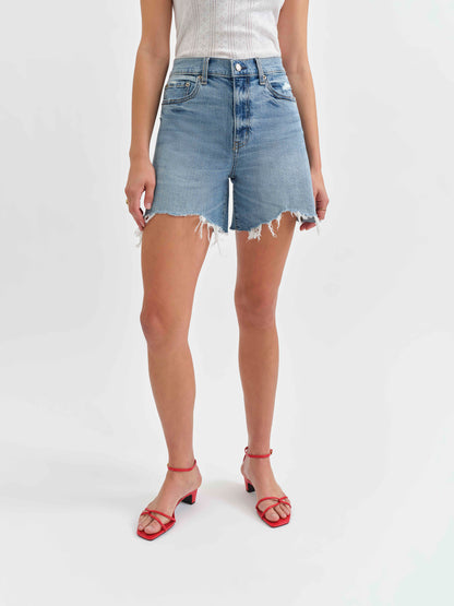 Sundaze High Rise Short in Marina Distressed