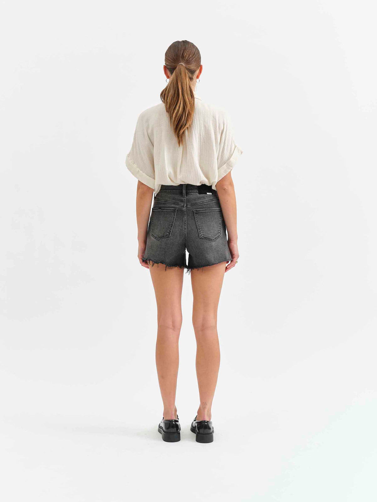 Bottom Line High Rise Short in Raven Vintage
