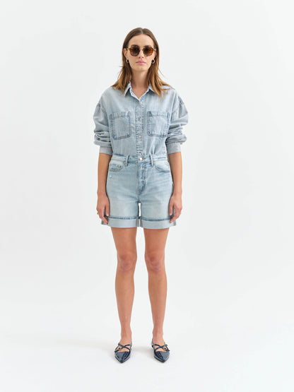 Easy Rider Mid Rise Short in Dew Drop