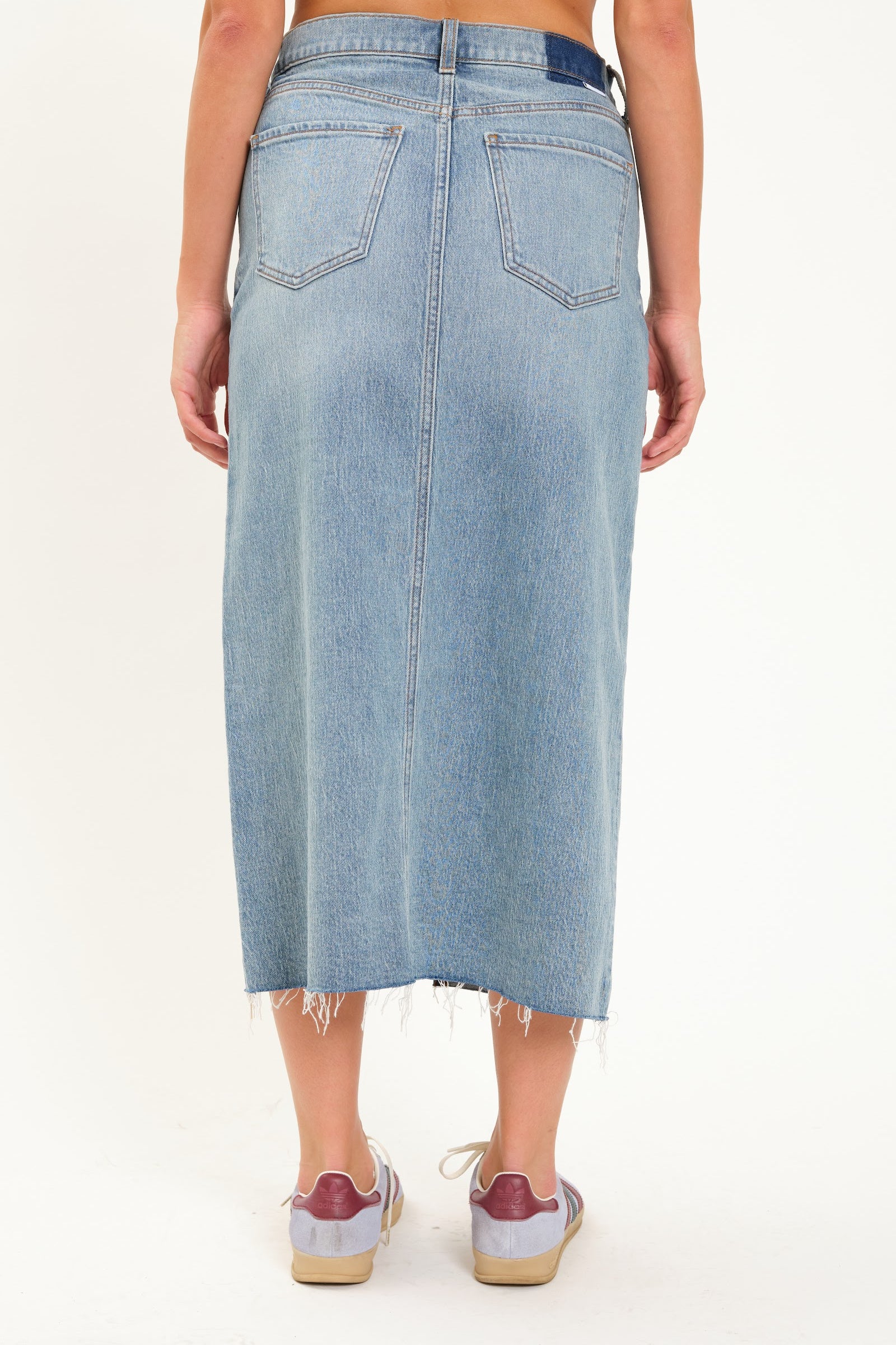 Girl Next Door Midi Skirt in Fools Gold – Daze Denim