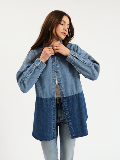 Double Time Denim Shirt in 2 Tone