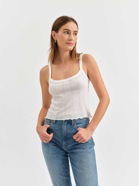 Blossom Baby Tank in White Hot – Daze Denim