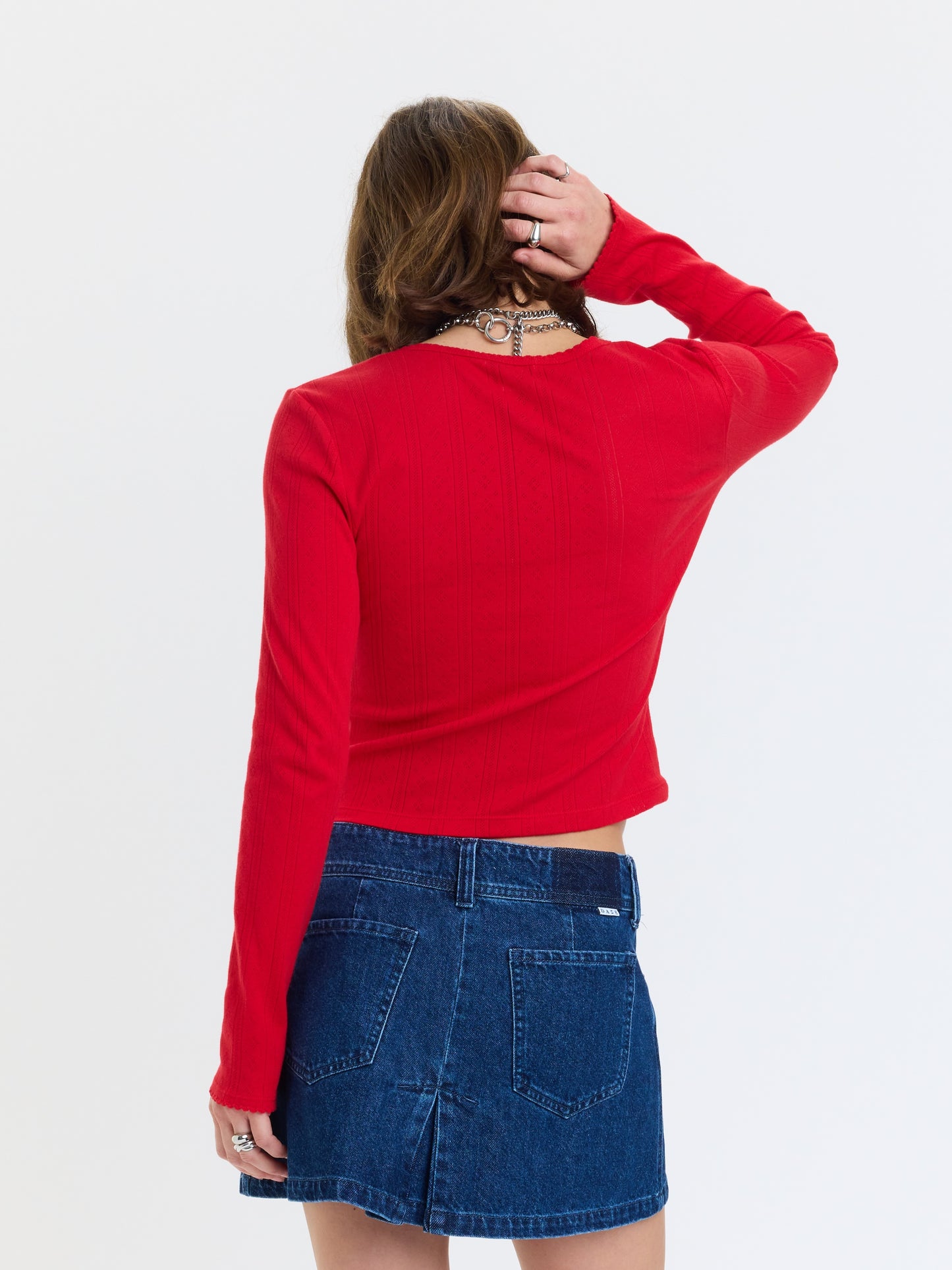 Stargazer Pointelle Cardigan - Cherry Bomb