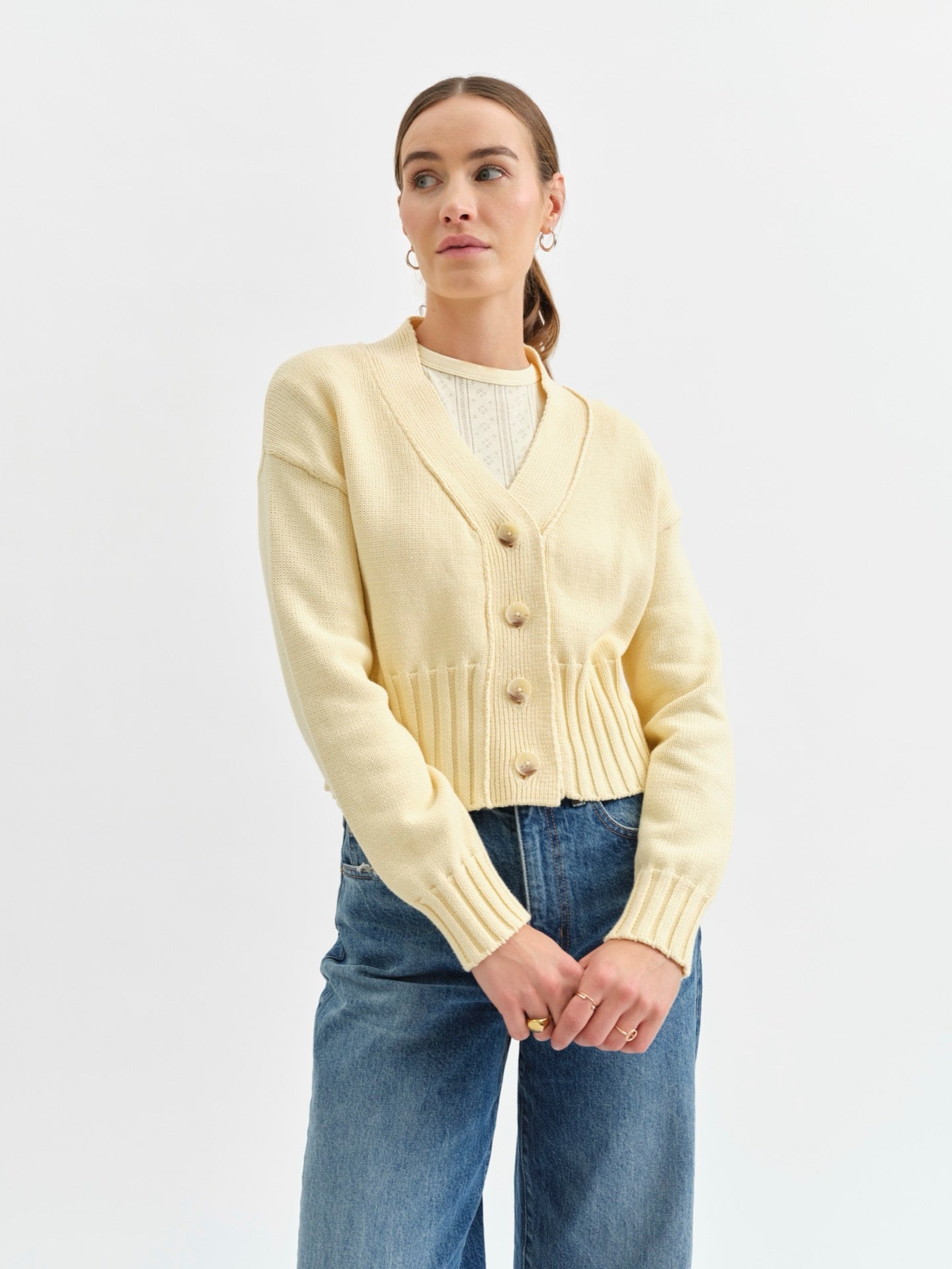 Eden Cardigan Cropped in Zest